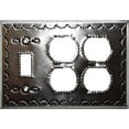 thumbnail image 1 of Double Outlet-Toggle Silver Tin Switchplate, 1 of 1