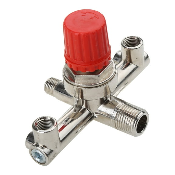 Double Outlet Tube Alloy Air Compressor Switch Pressure Regulator for Valve Fitting Part Accessories