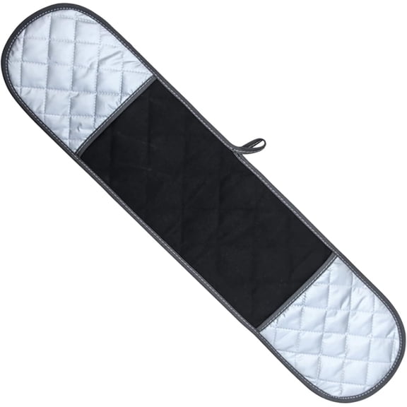 HEETLY 30-Inch Extra Long Double Oven Mitt, Single Piece Insulated Cotton, Silver