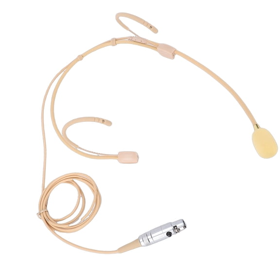 Double Over Ear Headset Microphone, Hanging Condenser Mic with 4-Pin XLR for Wireless Beltpack Transmitters