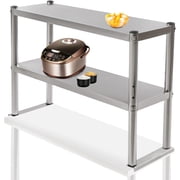 Double Overshelf, 12" X 36"Height Adjustable Commercial Overshelf Double Tier Stainless Steel Overshelf for Prep & Work Table in Kitchen, Restaurant & Home