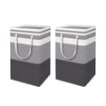 thumbnail image 1 of Double Pack Textile Laundry Carriers 75L Capacity Reinforced Handles Quick Assembly Storage, 1 of 8