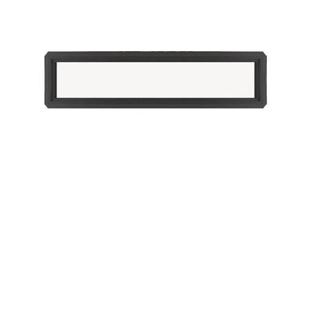 Double Pane Black Vinyl Transom Window 60" x 12" Low-E Tempered Glass Window Argon Gas Window