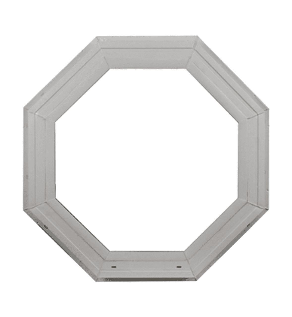 Double Pane Octagon Window 18" White Vinyl DP50 Argon Gas Non-Opening Window Low-E Glass