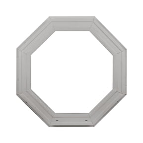 Double Pane Octagon Window 18" White Vinyl DP50 Argon Gas Non-Opening Window Low-E Glass