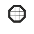 thumbnail image 1 of Double Pane Octagon Window with Grids 18" Black Vinyl DP50 Argon Gas Non-Opening Window Low-E Glass, 1 of 2