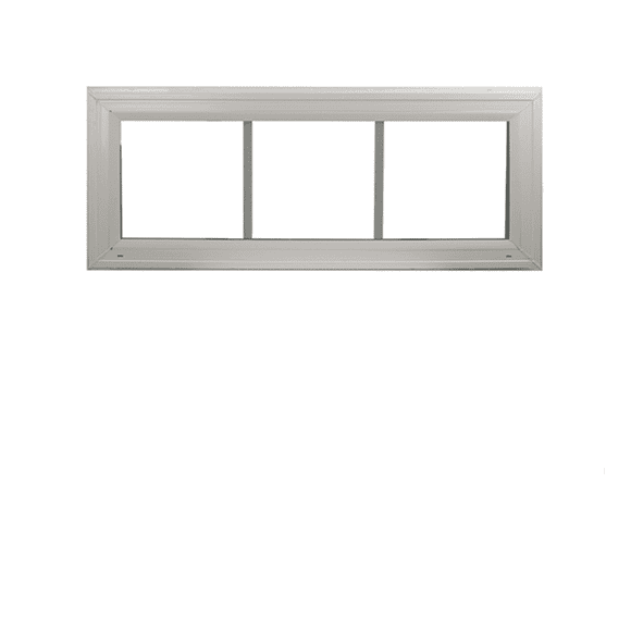 Double Pane Transom Windows 24" x 10" with Grids Vinyl Window Argon Gas DP50 Non-Opening Low-E Glass