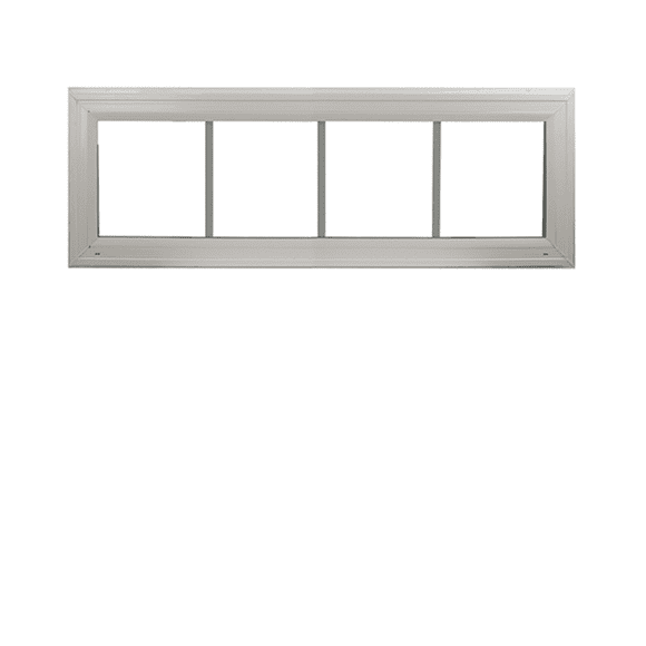 Double Pane Transom Window 48" x 12" with Grids Fixed Window White Vinyl DP50 Argon Filled Glass Windows