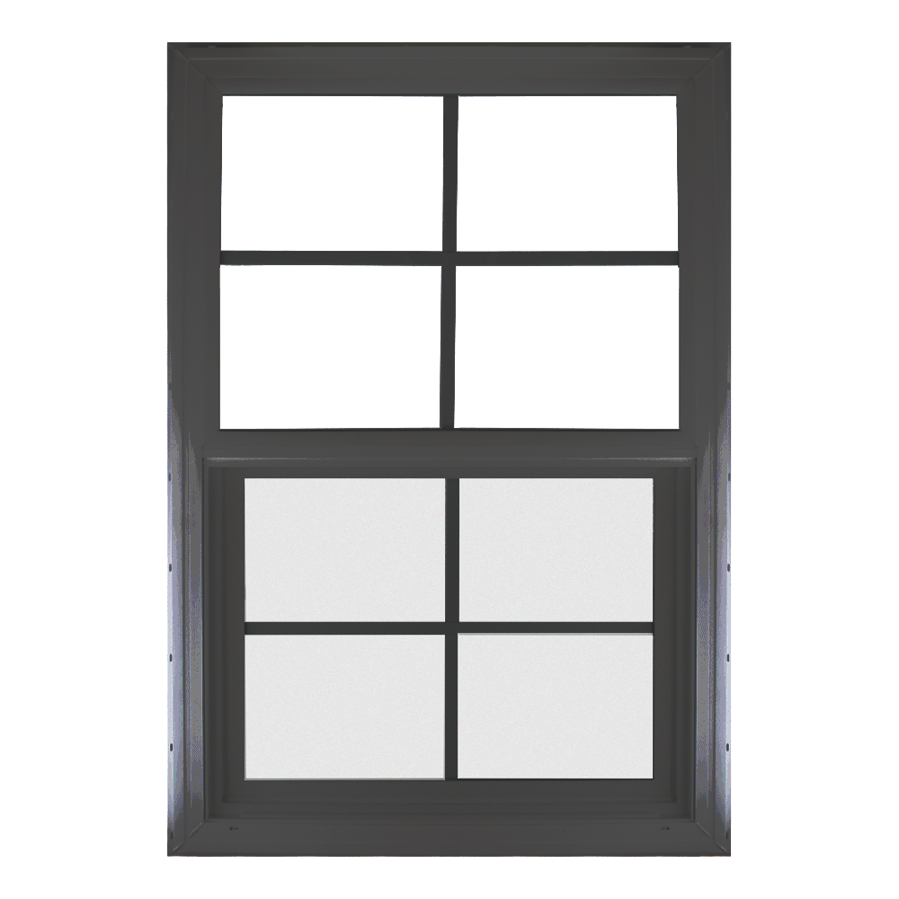 Double Pane Vertical Windows 24" x 36" Black Vinyl Window with Grids Low E Glass Argon Gas House