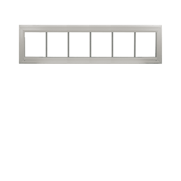 Double Pane White Vinyl Transom Window 60" x 12" Low-E Glass Argon Gas Windows with Grids