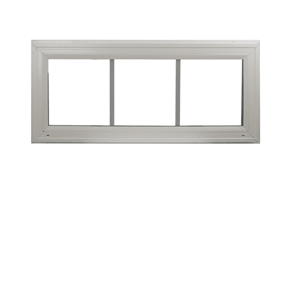 Double Pane Window 36" x 12" White Vinyl Window Fixed Double Pane Argon Filled Glass Window Grids
