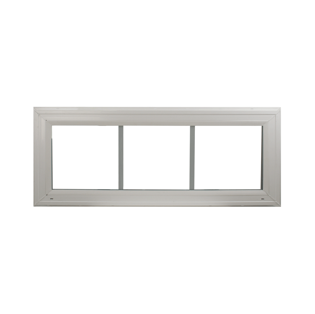 Double Pane Windows 24" x 12" White Vinyl Window with Grids, Argon Filled, Low-E Glass, Florida Approved
