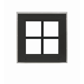 Double Pane Windows 24" x 24" Vinyl Square Window (Black front and White back) with Grids, Argon Filled, Low-E Glass, Florida Approved