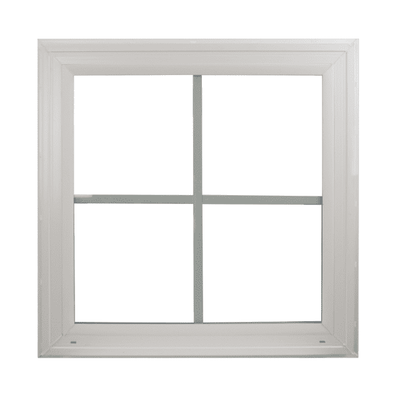 Double Pane Windows 24" x 24" White Vinyl Square Window with Grids, Argon Filled, Low-E Glass, Florida Approved