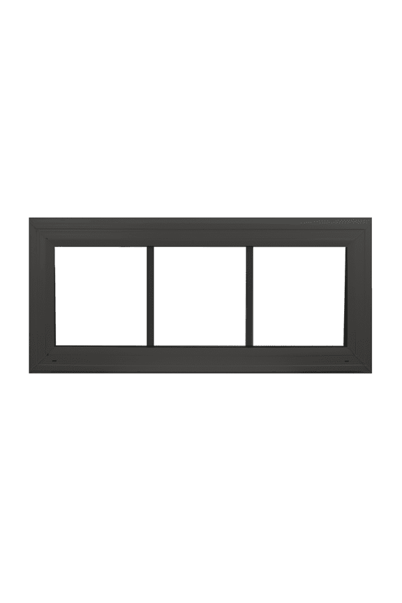Double Pane Windows 30" x 12" Black Vinyl Window with Grids, Argon Filled, Low-E Glass, Florida Approved, (Black Front and White Back)