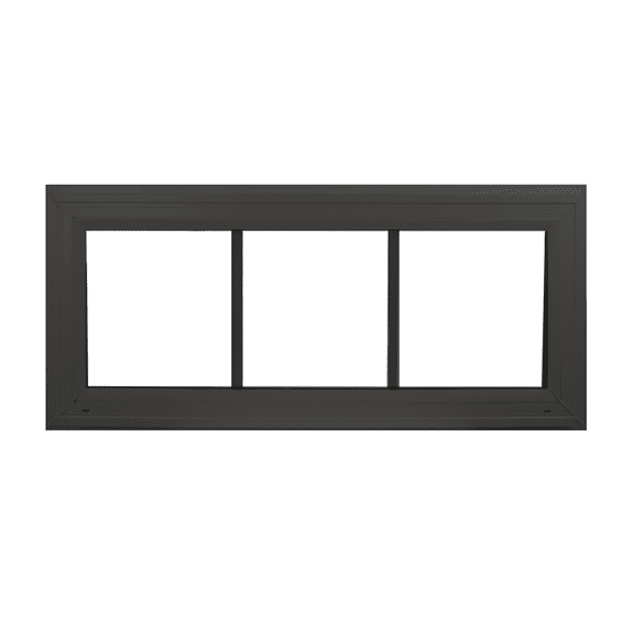 Double Pane Windows 30" x 12" Black Vinyl Window with Grids, Argon Filled, Low-E Glass, Florida Approved, (Black Front and White Back)