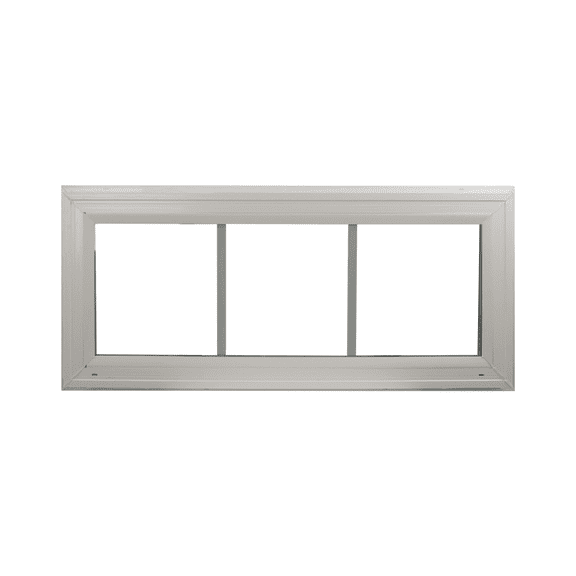 Double Pane Windows 30" x 12" White Vinyl Window with Grids, Argon Filled, Low-E Glass, Florida Approved