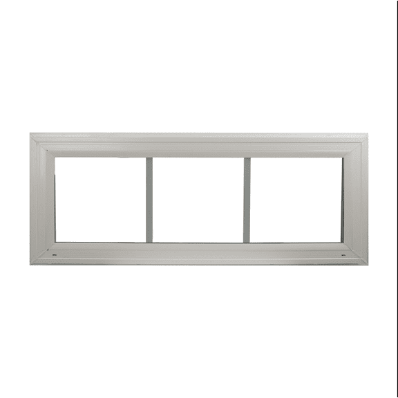 Double Pane Windows 36" x 10" White Vinyl Window with Grids, Argon Filled, Low-E Glass, Florida Approved