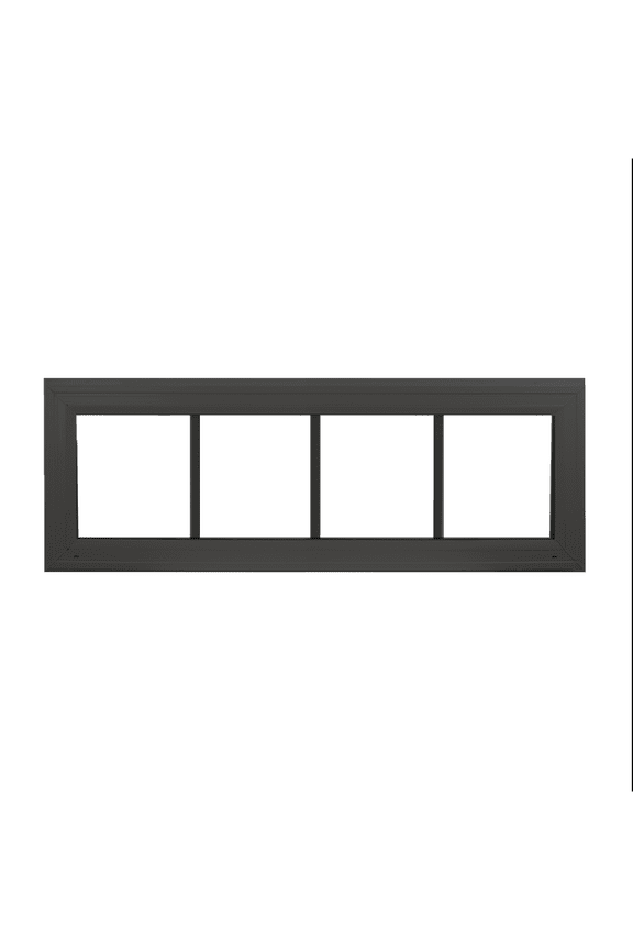 Double Pane Windows 42" x 16" Black Vinyl Window with Grids, Argon Filled, Low-E Glass, Florida Approved, (Black Front and White Back)