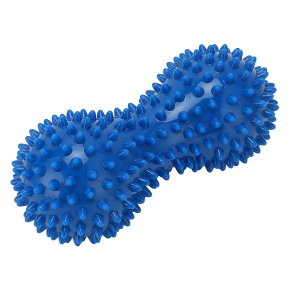 Double Peanut Massage Ball for Deep Tissue Myofascial Release & Foot Muscle Pain Relief, Durable PVC Spiky Gym Roller Ball for Back and Leg Recovery, 6.1 x 2.76 inches / 15.5 x 7 cm