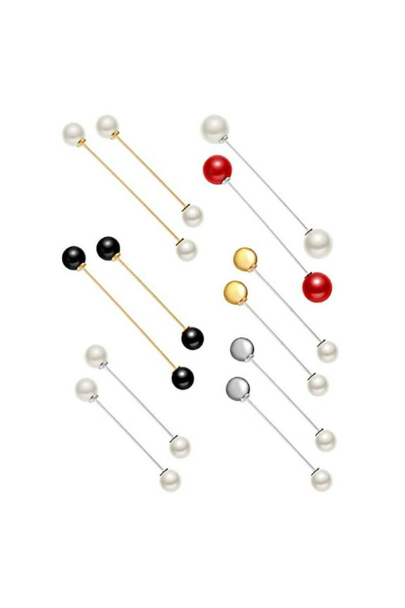 Double Pearl Pin Brooches Clothes Accessories Simulated Pearl Knit Shirt Jewelry
