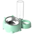 thumbnail image 1 of Double Pet Bowl Set with Automatic Water Dispenser - Stainless Steel Detachable Food & Water Bowls for Cats/Dogs - No-Spill Gravity Feeder for Puppies, Kittens & Small Pets, 1 of 5