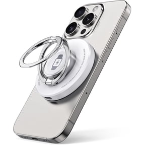Double Phone Ring Magnetic Charging Holder | Wireless Charging Phone Ring Stand | 3-in-1 Charging Station for Apple Devices | Multi-Device Travel Charger for iPhone, AirPods & Apple Watch (white)