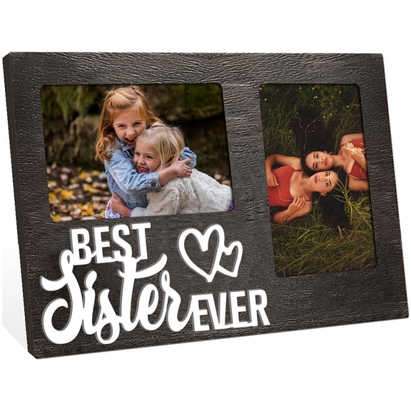 Double Photo Frames Display Photo Frame Rectangle with Word Best Mom Heart 200x320mm