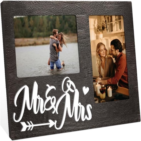 Double Photo Frames Display Photo Frame Rectangle with Word Best Mom Word for DIY 200x320mm