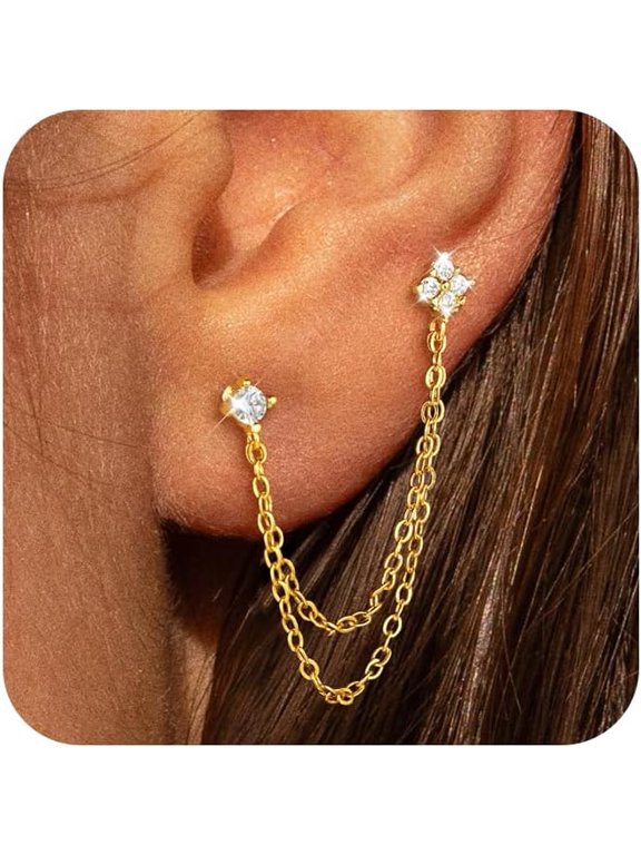 Double Piercing Earrings Stud Earrings for Women