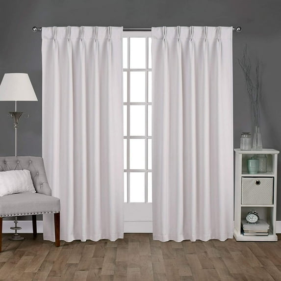 Double Pinch Pleated 100% Polyester Blackout Window Curtain Panels & Drapes and Thermal Insulation for Bedroom Living Room Kids Room & Window (2 Panels , 42" W x 84" L) { Greyish White }