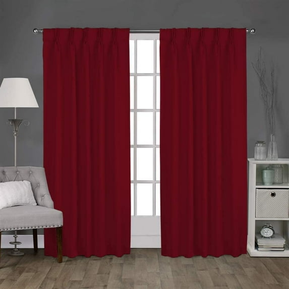 Double Pinch Pleated 100% Polyester Blackout Window Curtain Panels & Drapes and Thermal Insulation for Bedroom Living Room Kids Room & Window (2 Panels , 52" W x 45" L) { Burgundy }