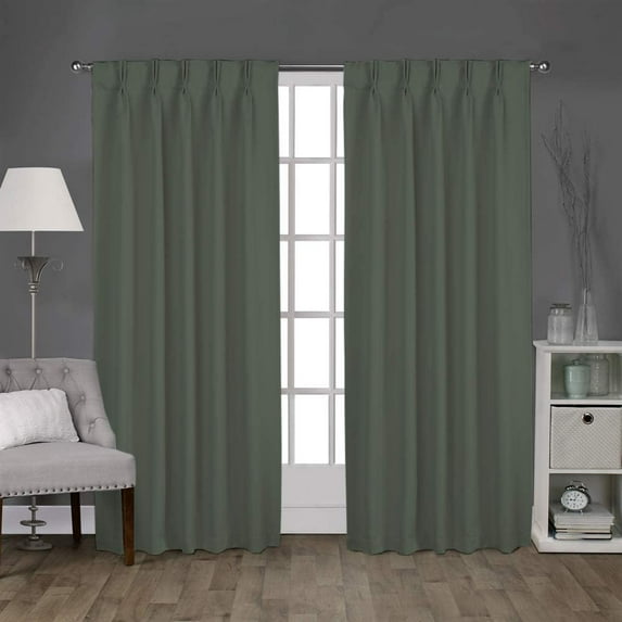 Double Pinch Pleated 100% Polyester Blackout Window Curtain Panels & Drapes and Thermal Insulation for Bedroom Living Room Kids Room & Window (2 Panels , 52" W x 54" L) { Grey }