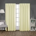 thumbnail image 1 of Double Pinch Pleated 100% Polyester Blackout Window Curtain Panels & Drapes and Thermal Insulation for Bedroom Living Room Kids Room & Window (2 Panels , 52" W x 72" L) { Ivory }, 1 of 8