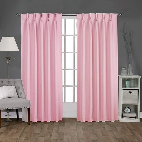 Double Pinch Pleated 100% Polyester Blackout Window Curtain Panels & Drapes and Thermal Insulation for Bedroom Living Room Kids Room & Window (2 Panels , 52" W x 72" L) { Baby Pink }