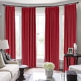 thumbnail image 1 of Double Pinch Pleated 100% Polyster Blackout Curtain Drapes Panel | Curtains for Living Room, Bedroom & Hall Dinning Living Open (1 Panel , 58" W x 95" L) { Blood Red }, 1 of 5