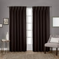 thumbnail image 1 of Double Pinch Pleated Blackout Curtain Drapes Panel Pair Soft & Smooth Solid 100% Polyster | Curtains for Living Room, Bedroom & Window (2 Panels Combined Size, 52" W x 72" L) { Chocolate }, 1 of 9