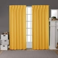 thumbnail image 1 of Double Pinch Pleated 100% Polyster Blackout Curtain Drapes Panel Pair Soft & Smooth | Curtains for Living Room, Bedroom & Window Hall (2 Panels Combined Size, 52" W x 84" L) { Gold }, 1 of 9