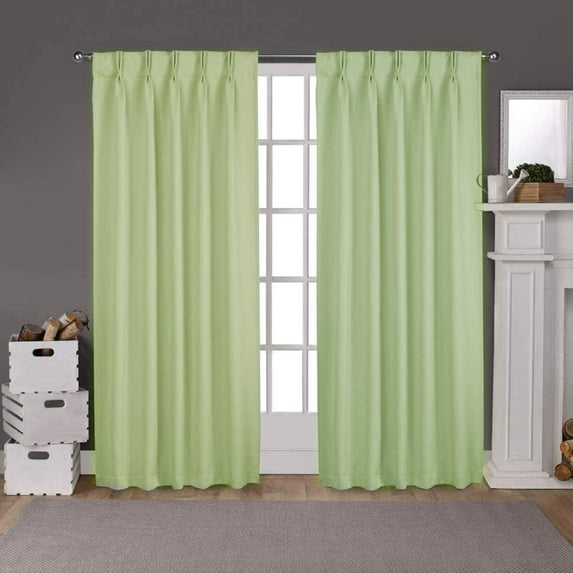 Double Pinch Pleated Blackout Curtain Drapes Panel Pair Soft & Smooth Solid 100% Polyster | Curtains for Living Room, Bedroom & Window (2 Panels Combined Size, 42" W x 95" L) { Olive Green }