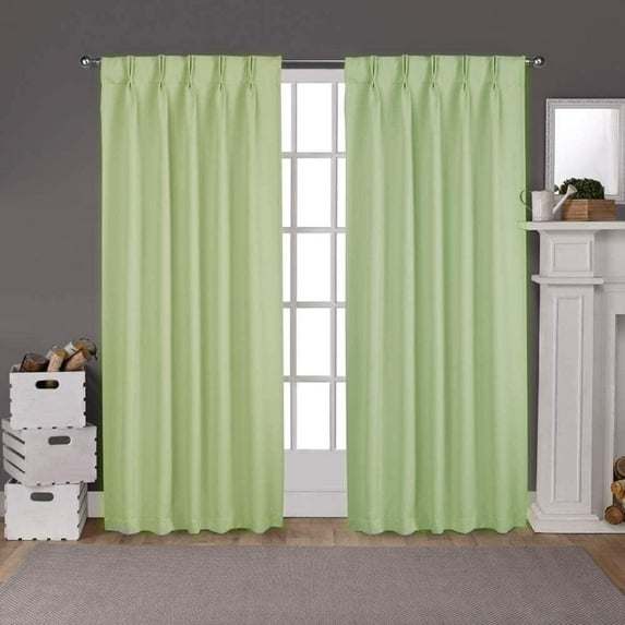 Double Pinch Pleated Blackout Curtain Drapes Panel Pair Soft & Smooth Solid 100% Polyster | Curtains for Living Room, Bedroom & Window (2 Panels Combined Size, 42" W x 45" L) { Sage Green }