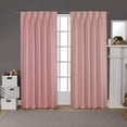 thumbnail image 1 of Double Pinch Pleated Blackout Curtain Drapes Panel Pair Soft & Smooth Solid 100% Polyster | Curtains for Living Room, Bedroom & Window (2 Panels Combined Size, 42" W x 72" L) { Blush }, 1 of 9