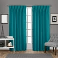 thumbnail image 1 of Double Pinch Pleated Blackout Curtain Drapes Panel Pair Soft & Smooth Solid 100% Polyster | Curtains for Living Room, Bedroom & Window (2 Panels Combined Size, 42" W x 45" L) { Seafoam Green }, 1 of 9
