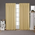 thumbnail image 1 of Double Pinch Pleated Blackout Curtain Drapes Panel Pair Soft & Smooth Solid 100% Polyster | Curtains for Living Room, Bedroom & Window (2 Panels Combined Size, 52" W x 84" L) { Beige }, 1 of 9