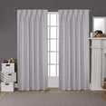thumbnail image 1 of Double Pinch Pleated Blackout Curtain Drapes Panel Pair Soft & Smooth Solid 100% Polyster | Curtains for Living Room, Bedroom & Window (2 Panels Combined Size, 52" W x 63" L) { Light Grey }, 1 of 9