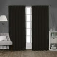 thumbnail image 1 of Double Pinch Pleated Blackout Curtain Drapes Panel Pair Soft & Smooth Solid 100% Polyster | Curtains for Living Room, Bedroom & Window (2 Panels Combined Size, 52" W x 84" L) { Black }, 1 of 9