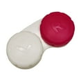 thumbnail image 1 of Double Pink Contact Lens Storage Case - 2.5" Tall X 1.3" Wide X 0.6" Deep 8G Double Compartment With Lids Leak-Proof Design Portable Travel Storage - For Women Girls Ladies, 1 of 3