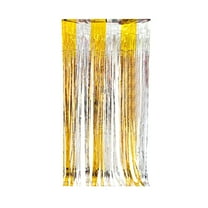 Double Pinyin Foil Fringe Curtains, Tinsel Foil Fringe Curtain Metallic Party Backdrop Streamer for Photo Booth Birthday Wedding Graduation Event Decorations