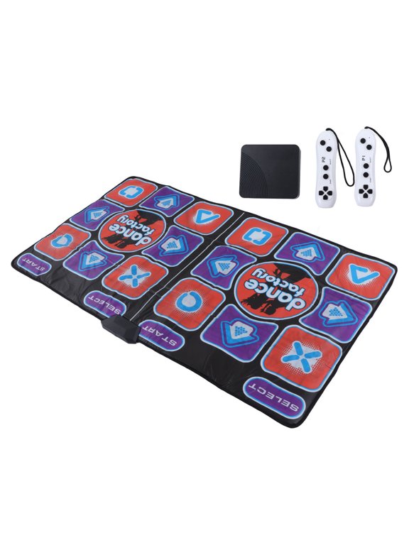 Double Player Music Dance Pad Wireless Electronic Dance Mat with AV Cable for TV and Living Room Family Game