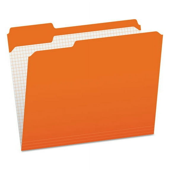 Double-Ply Reinforced Top Tab Colored File Folders, 1/3-Cut Tabs: Assorted, Letter Size, 0.75" Expansion, Orange, 100/Box | Bundle of 10 Boxes