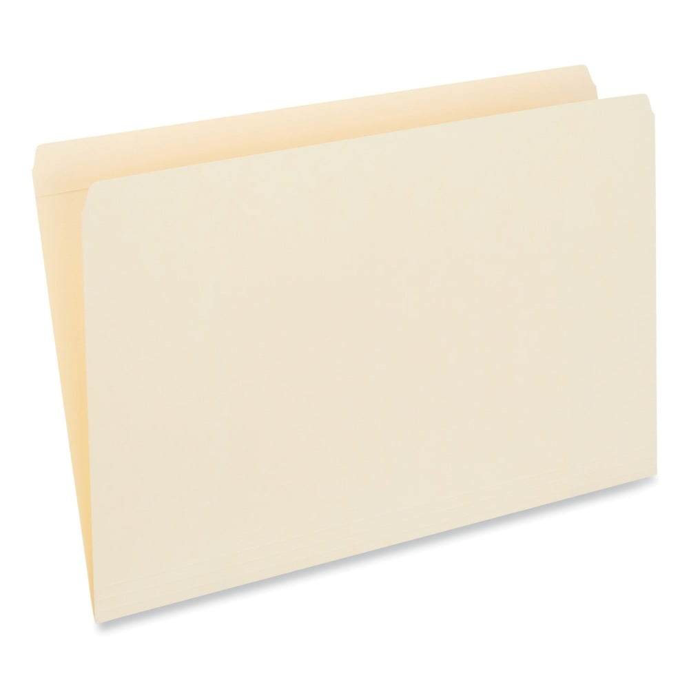 File Folders, Straight Cut, Two-Ply Top Tab, Legal, Manila (100/Box)